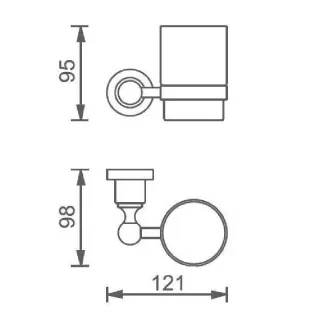 Стакан с держателем Aquanet 189265 бронза
