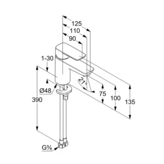 Смеситель для раковины Kludi Pure&Style 403890575WR4 хром