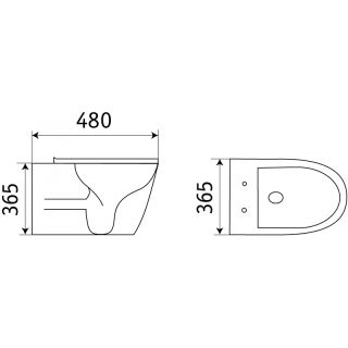 Унитаз CeramaLux B2330-4MC  подвесной с сиденьем Микролифт