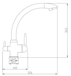 Смеситель для кухни Haiba HB76846 с подключением фильтра питьевой воды сатин