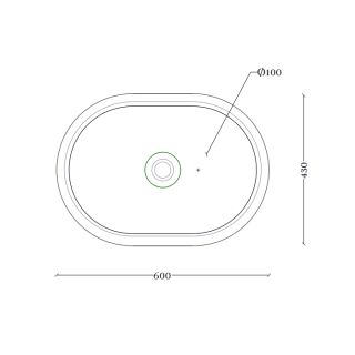 Раковина ArtCeram Brera BRL003 17 00 черная 60 см