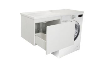 Подвесная тумба с раковиной Эстет Dallas Luxe ФР-00002928 Л 140см один ящик белый