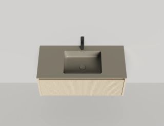 Подвесная тумба Salini Domino 27D110ONF 100см эмаль/фрезерованный фасад Onda Plus