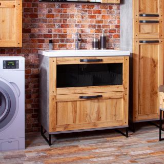 Тумба под раковину Бриклаер Лофт 4627125413414 80 см метрополитен грей