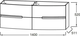 Тумба под раковину Jacob Delafon Nona EB1891RU-G98 140 см тёмно-синий