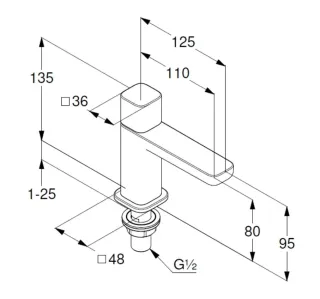 Смеситель для раковины Kludi Renon 42118N275 сталь оружейная брашированная