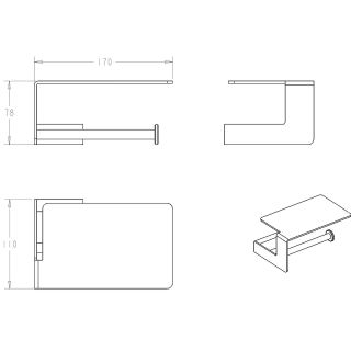 Держатель для туалетной бумаги Boheme Q 10941-MW с полкой для телефона белый матовый