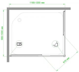 Душевой уголок Royal Bath HPD 120x100см хром RB1120HPD-T-CH