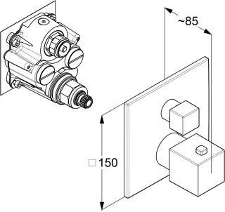 Смеситель-термостат для душа Kludi Decus 54885N275 сталь оружейная брашированная