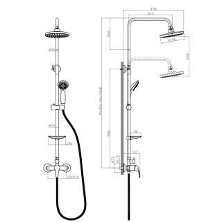 Душевая стойка Rossinka A35-45
