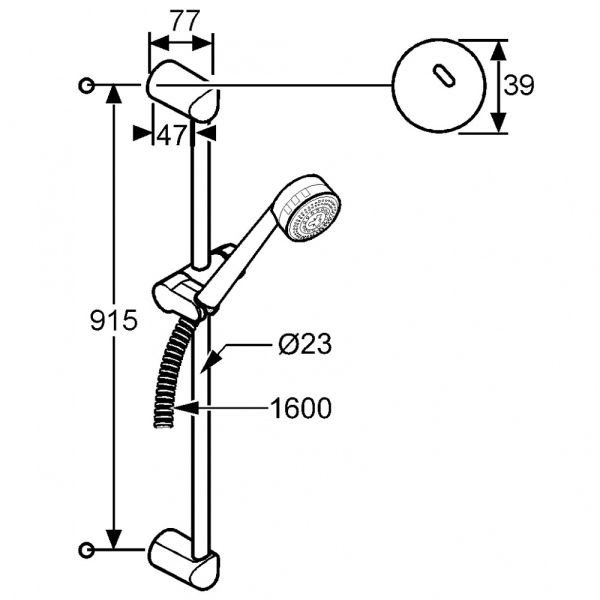 Душевой гарнитур Kludi Zenta чёрный/хром 6084086-00