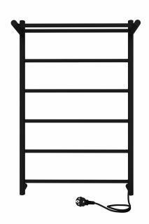 Полотенцесушитель электрический Indigo Line LСLE80-50BRPR с полкой 80x50 см чёрный муар
