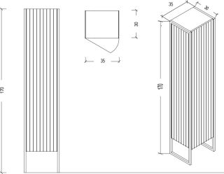 Пенал Armadi Art Monaco 170см бордо/золото 868-RG