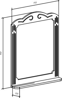 Зеркало Bellezza Кантри 75см белый 00000006169