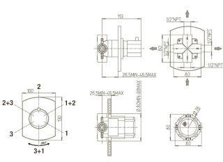 Встраиваемый дивертор Paini Ovo 86CR471 на три выхода хром