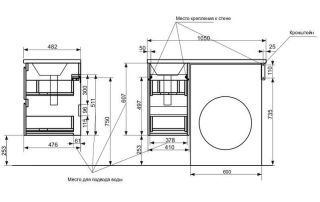 Подвесная  тумба с раковиной Эстет Dallas Luxe ФР-00009672 П 105см два ящика белый