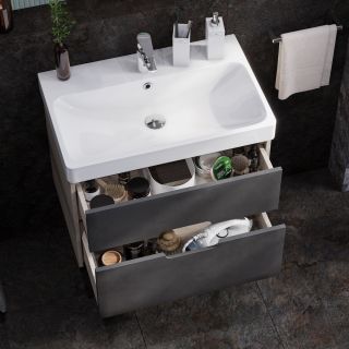 Тумба под раковину Акватон Оливия 70см грей/дуб ойстер 1A254301OLUG0