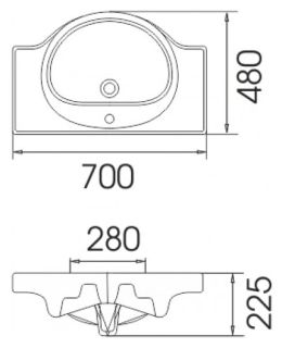 Мебельная раковина Cersanit Erica 70см белый 00000002205