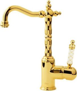 Смеситель для раковины Boheme Murano высокий золото