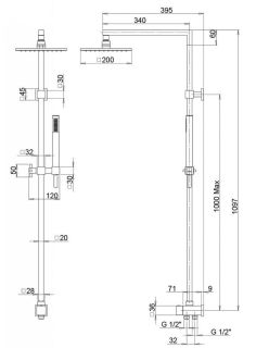 Душевая стойка Paini RSQ2 50CR191ARQ4P3 хром