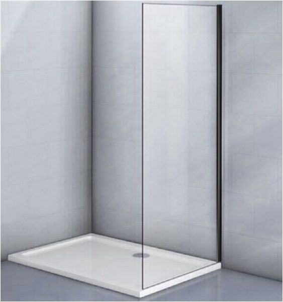 Боковая панель Veconi KP-12B, 700x1950, черный, прозрачное стекло