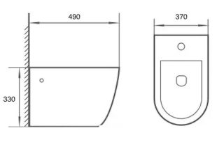 Биде CeramaLux 2197-18 подвесное черное