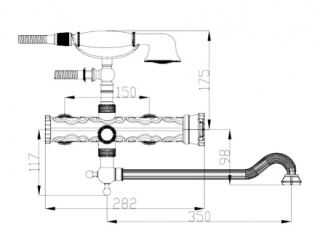 Смеситель Zorg Antic  A 101WDN-SL для ванны и душа