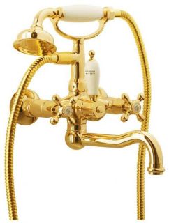 Смеситель для  ванны Boheme (душевой комплект) TRADIZIONALE ORO с керамическими ручками_Комплект золото