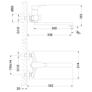 Смеситель для ванны Lemark Linara (LM0451C)