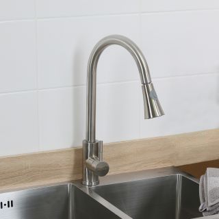 Смеситель для кухни Melana MELANA-F8110 с выдвижным изливом сатин