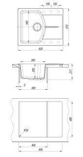 Кухонная мойка Florentina Паола 620 капучино