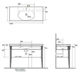 Раковина Kerasan Bentley 393201*1 120см белый