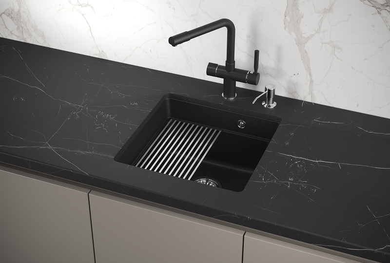 Мойка кухонная Granula Kitchen Space 4501U, ЧЁРНЫЙ