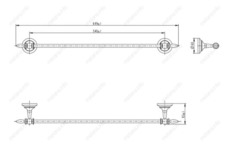 Полотенцедержатель Melana MLN-820001 хром/золото