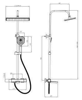 Душевая система ESKO STT3054Black черный