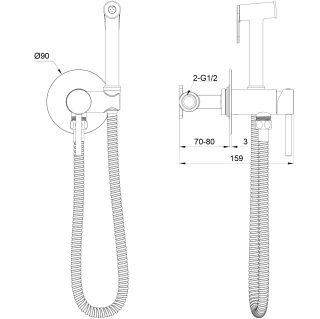 Гигиенический душ со смесителем Wonzon & Woghand Stick WW-88829902-CR хром