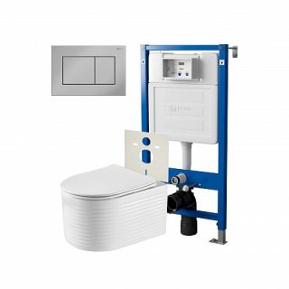 Комплект унитаза с инсталляцией Point Элемент PN48269C с сиденьем Микролифт