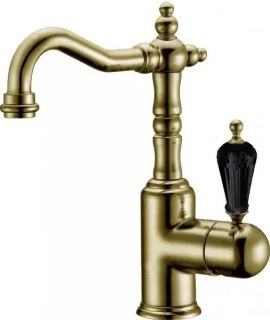 Смеситель для раковины Boheme высокий  MEDICI Ripresa с черным SW бронза