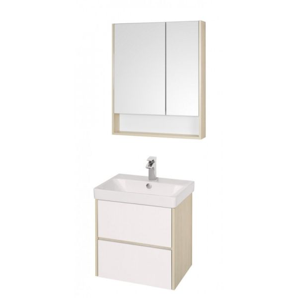 Тумба под раковину Акватон Сканди 70см белый/дуб верона 1A251801SDB20