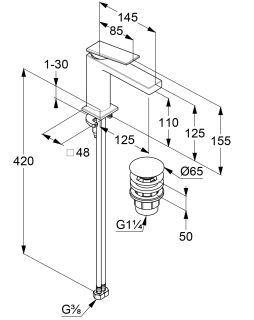 Смеситель для раковины Kludi Decus 54289N075 брашированное золото