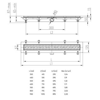 Душевой лоток Veconi Klasik N 750 V750KN с решеткой Хром глянцевый под плитку