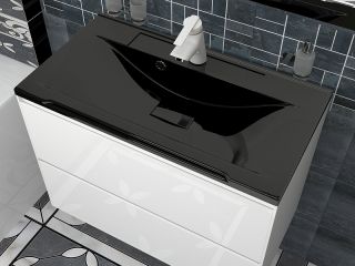 Мебельная раковина Stella Polar Корвет 65см чёрный металлик SP-00000903