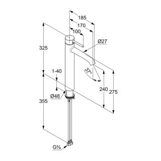 Смеситель для раковины Kludi Bozz 38286N576 брашированный никель
