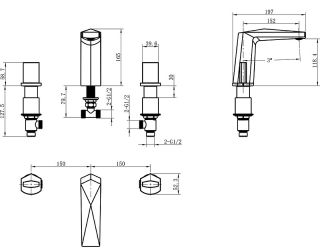 Смеситель для раковины Boheme Venturo 150-CR-ICE хром