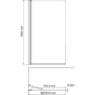 Шторка на ванну WasserKRAFT Berkel 80 48P01-80WFixed профиль Белый стекло прозрачное