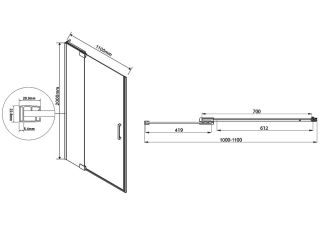 Душевая дверь Vincea Extra VDP-1E1011CL 100/110 см