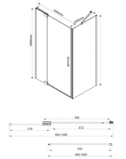 Душевой уголок Vincea Extra VSR-1E901010CL 90/100 x 100 см
