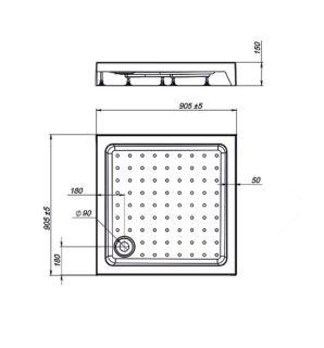 Душевой поддон Vincea VST-3AS-9090 90x 90 см