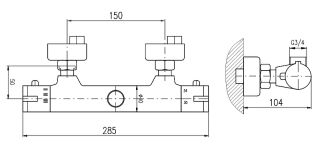 Смеситель для душа Rav Slezak Dunaj Termostat TRM81.5CMAT черный