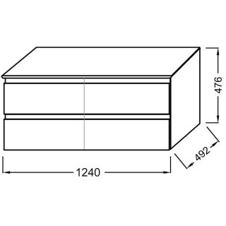 Тумба под раковину Jacob Delafon Madeleine EB2085-J53 120 см со столешницей и светодиодной подсветкой чёрный матовый